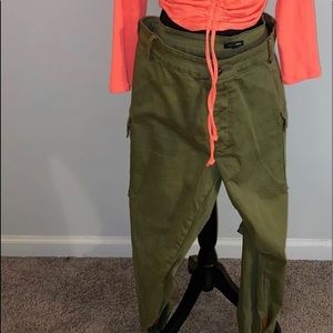 Army green fashion nova cargo pants